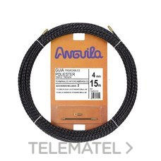 ANGUILA - Pasacables poliéster triple trenza diámetro 4mm 15m negro