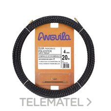 ANGUILA - Pasacables poliéster triple trenza diámetro 4mm 20m negro