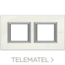 BTICINO - PLACA 2+2 MODULOS HORIZ.BL.LIMOGES