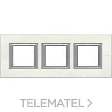 BTICINO - PLACA 2+2+2 MODULOS HORIZ.BLANCO LIMOGES