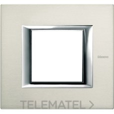 BTICINO - PLACA 2 MOD.AXOLUTE ALUMINIO PULIDO