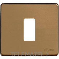 BTICINO - PLACA P/1 MEC.CUADRADO MAGIC BRONCE