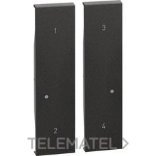 BTICINO - Tecla comando 4 escenarios LIVING NOW W/NETATMO 2 módulos para comandos inalámbricos, dark