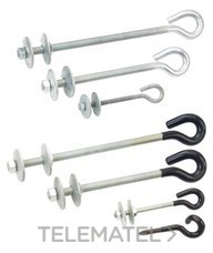 CAHORS - GANCHO GAR-1 ACOM.M 10x315 ZINC.+PLAST. para poste hormigon largo