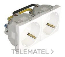 EFAPEL - Doble base Schuko con proteccion 4 modulos QUADRO 45 blanco