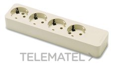 FAMATEL - BASE 4 TOMAS SCHUKO 10-16A-250V BLANCO