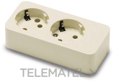 FAMATEL - BASE DOBLE 16A-250V TT LAT.BLANCO