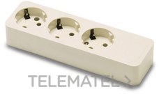 FAMATEL - BASE TRIPLE 16A-250V TT LAT.BLANCO