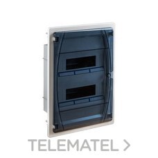 IDE - Caja distribución IP40 empotrar pared sólida 2x12 (24) módulos puerta transparente