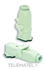 INTERFLEX - Conector S-A material aislante gris zócalo empotrar angular 3 polos