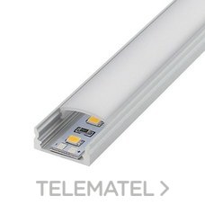 LEDME - MTS DE PERFIL ALUMINIO SUPERFICIE 12/24V CON DIFUSOR OPAL +TAPAS Y GRAPAS INCLUIDO