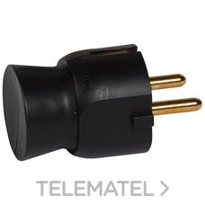 LEGRAND - Clavija 2P + TT 16A sin lateral negro