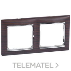 LEGRAND - MARCO DOBLE VALENA MADERA OSCURA
