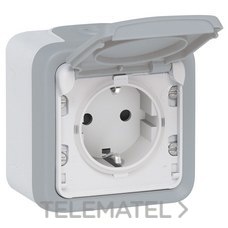 LEGRAND - BASE SUPERF.2P+T PLEXO MONOBLOC GRIS C/TOR.