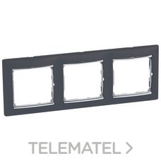 LEGRAND - PLACA 3 ELEMENTO HORIZ.NG./PLATA