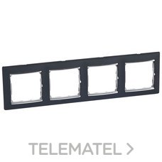LEGRAND - PLACA 4 ELEMENTOS HORIZONTAL NEGRO PLATA