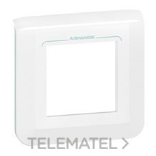LEGRAND - Placa Mosaic 2 módulos antibacteriano, blanco