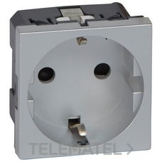 LEGRAND - TOMA 2P+T LAT.MOSAIC-II ALUM