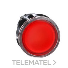 SCHNEIDER ELECTRIC - Cabeza pulsador luminoso diámetro 22 rasante roja embellecedor metálico