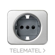 SIMON - TAPA ENCH.2P+TT SCHUKO C/SEG.S.75 ALUM.