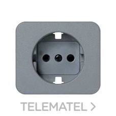 SIMON - TAPA ENCH.2P+TT SCHUKO C/SEG.S.75 GRIS