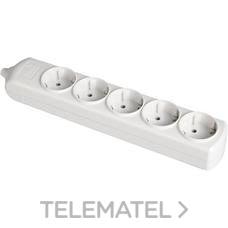 SOLERA - Base 5 tomas bipolar 16A 250V blanco con obturador