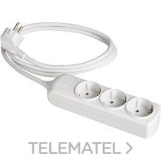 SOLERA - Prolongador 3 tomas bipolar 16A 250V blanco con obturador
