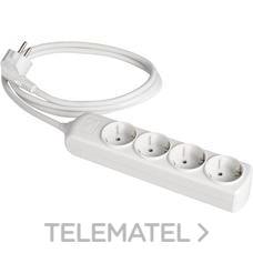 SOLERA - Prolongador 4 tomas bipolar 16A 250V blanco con obturador