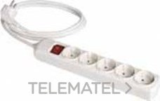 SOLERA - Prolongador 5 tomas bipolar 16A 250V con obturador+interruptor