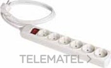 SOLERA - Prolongador 6 tomas bipolar 16A 250V con obturador+interruptor