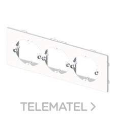 UNEX - PLACA P/3 MECANISMO UNIV.U24X PVC BL.NV.
